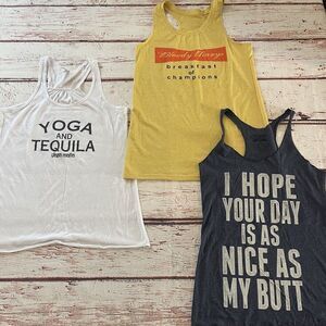 Tank Top Shirt Womens Size Small Racerback Lot of 3 Tequila‎ Bloody Mary